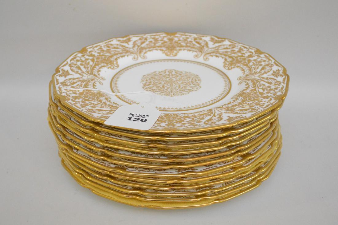 12 Royal Doulton dinner plates with heavy decorated (1 of 6)