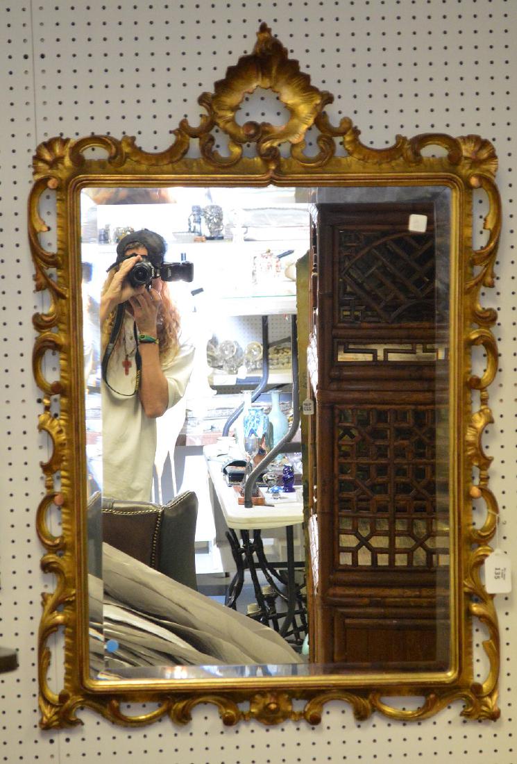 Giltwood beveled mirror, 45"h x 31"w (1 of 4)