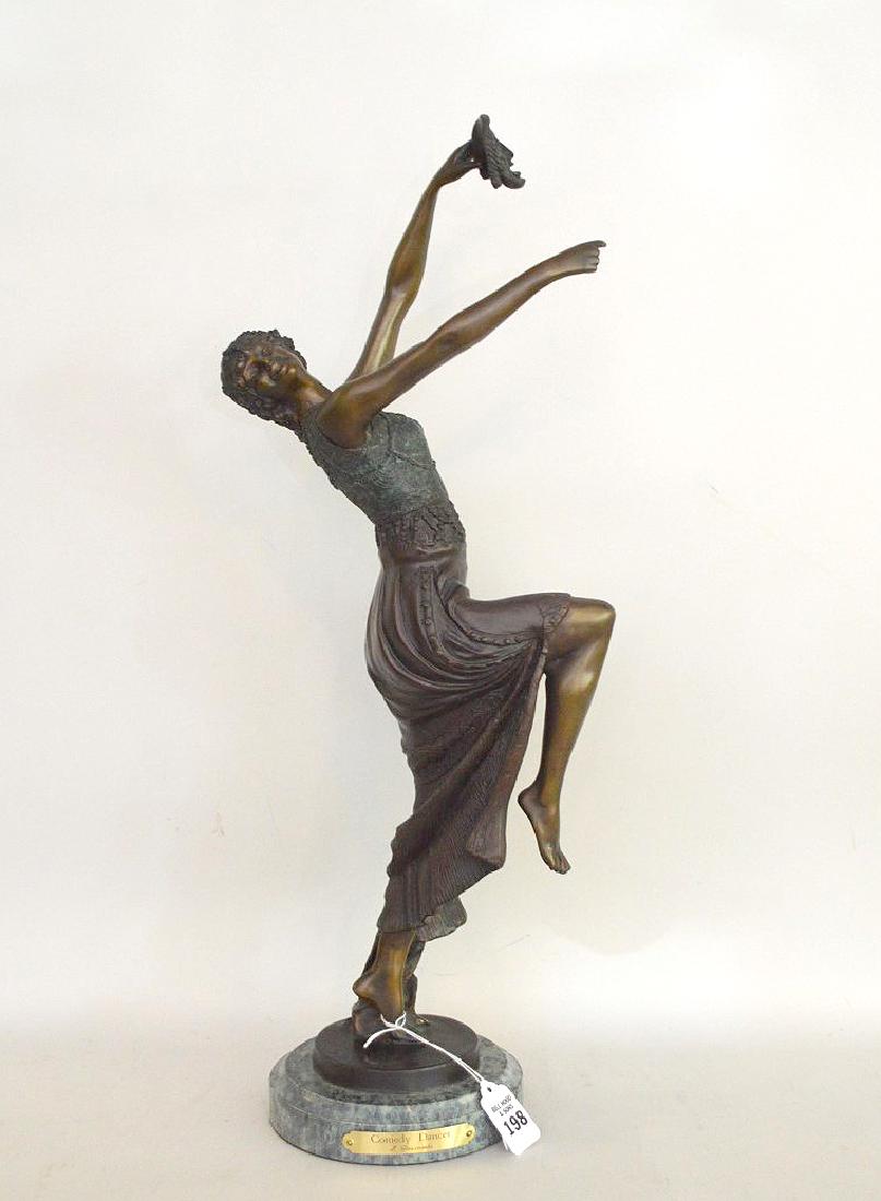 BRONZE SIGNED J. DESCOMBS.  " the Comedy Dancer" (1 of 4)