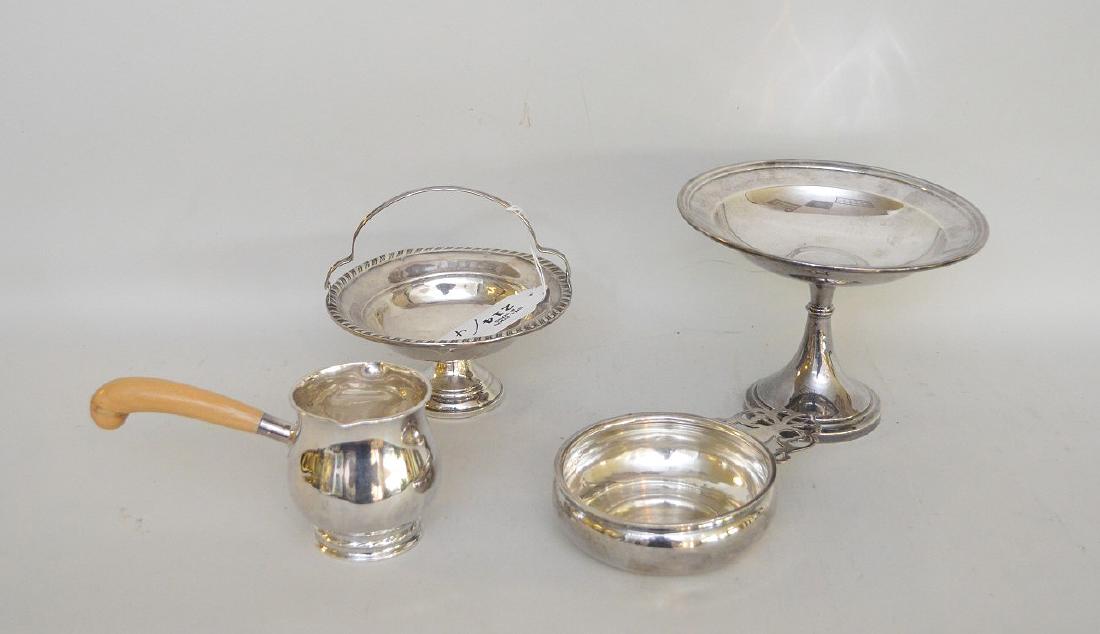 2 sterling weighted pedestal bowls, 1 sterling (1 of 3)
