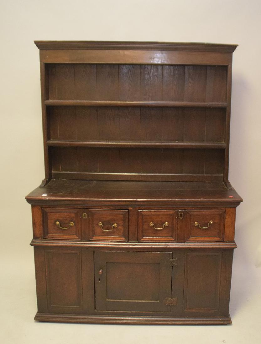 EARLY ENGLISH OAK CUPBOARD with four drawers over one (1 of 12)