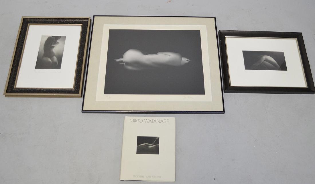 MIKIO WATANABE - 3 Nude framed pictures and Mezzotint: MIKIO WATANABE - 3 Nude framed pictures and Mezzotint Catalogue Raisonne 1981 - 1988,