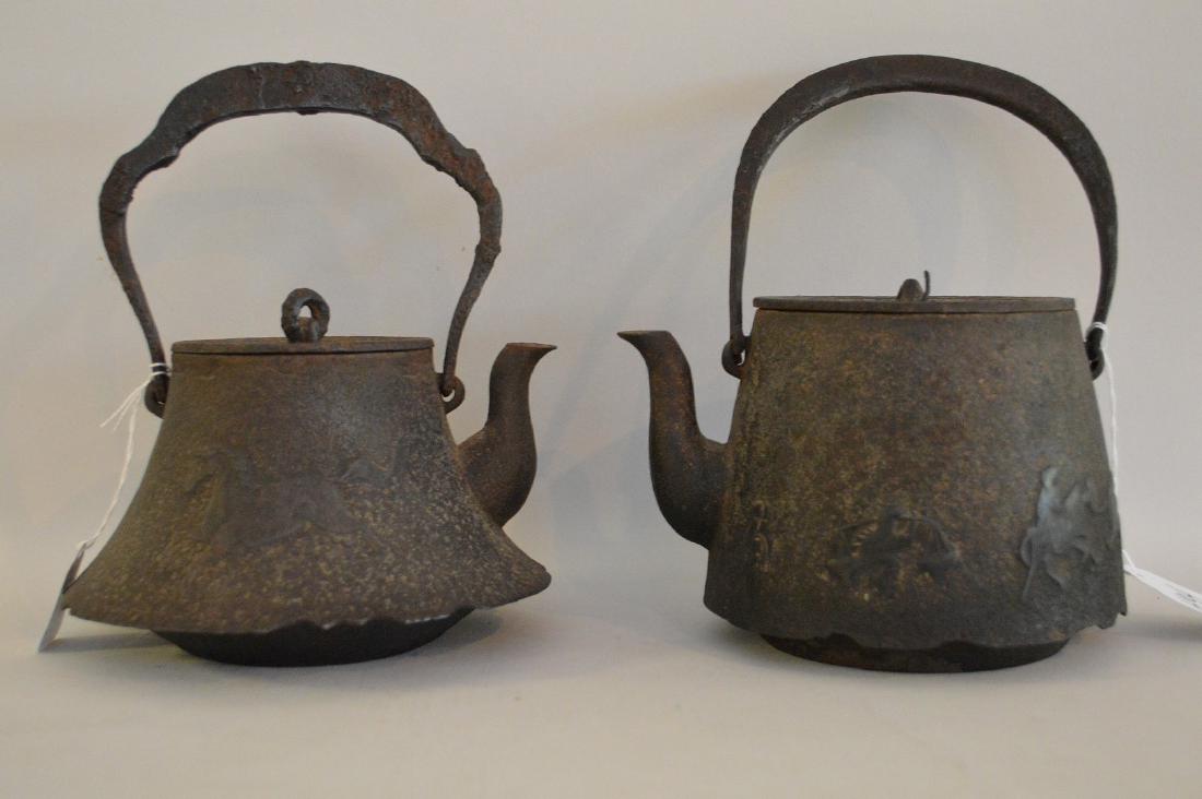 TWO EARLY JAPANESE CAST IRON TEAPOTS - Includes: Horse (1 of 7)