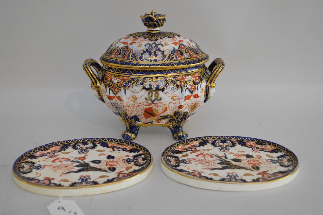 3 PIECE ROYAL CROWN DERBY IMARI PORCELAIN.  1 Tureen (1 of 5)