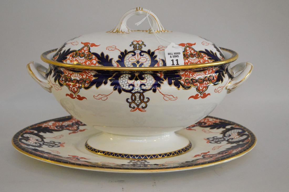LARGE ROYAL CROWN DERBY IMARI TUREEN AND UNDERPLATE. (1 of 7)