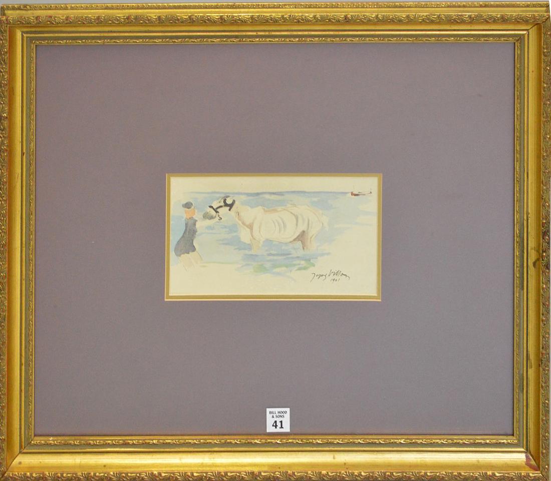 Jacques Villon (FRENCH, 1875–1963) Watercolor, Lady and (1 of 5)