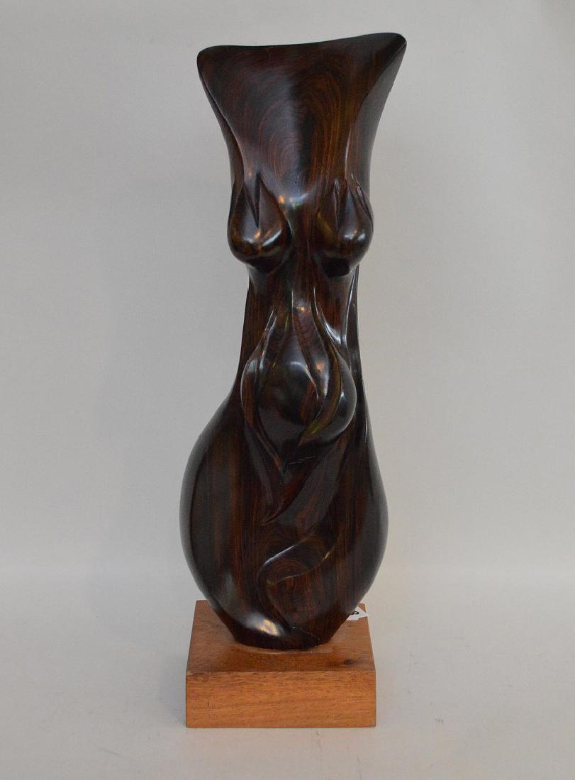 Rosewood female sculpture on base, 18"h (1 of 6)