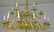 2 tier large brass chandelier, 6 arms above 12 arms,