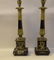 PAIR GILT BRONZE & MARBLE LAMPS. Condition: no damage.