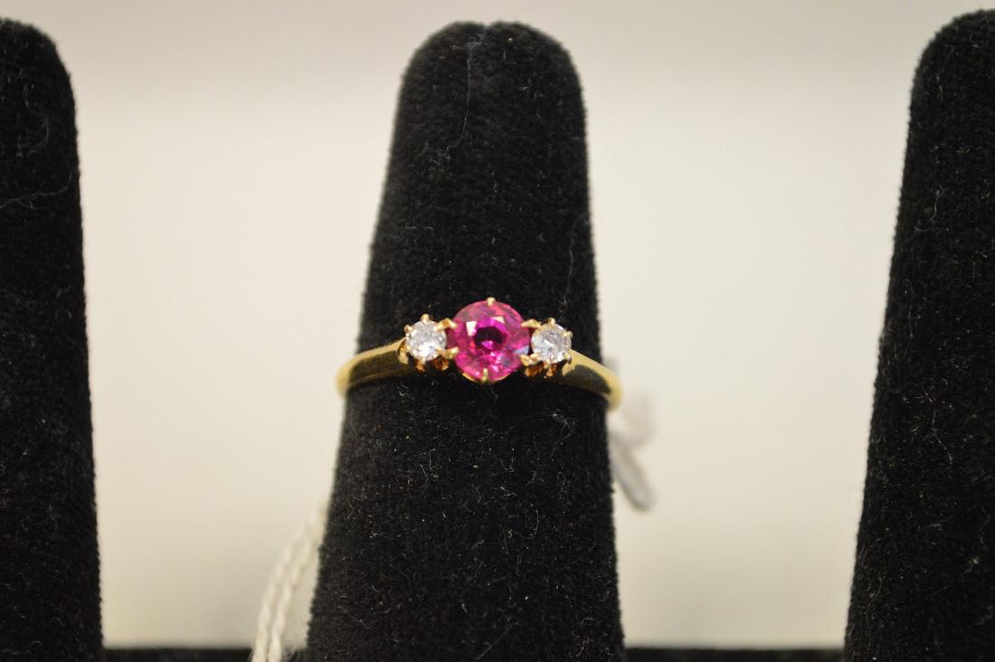 Diamond and Ruby 14kt gold ring size 9 2.8 grams (1 of 3)