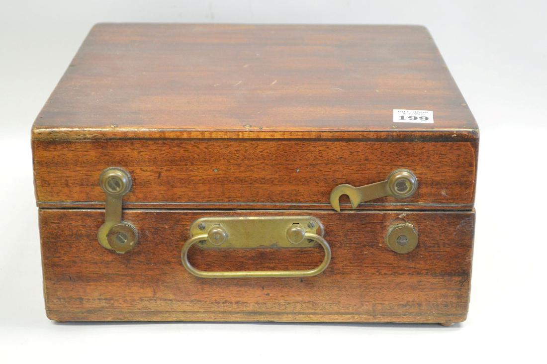 VINTAGE SEXTANT in mahogany case. Condition: good with: VINTAGE SEXTANT in mahogany case. Condition: good with minor normal wear. Case Ht. 5 1/2" W. 11 1/4" D. 11 1/4"