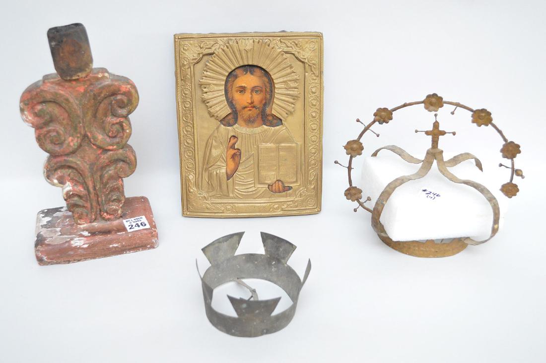 3 Spanish Colonial pieces, incl; 2 crowns and (1 of 4)