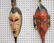 3 vintage African Ivory Coast hand carved wood masks, - 2