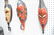 3 vintage African Ivory Coast hand carved wood masks, - 3