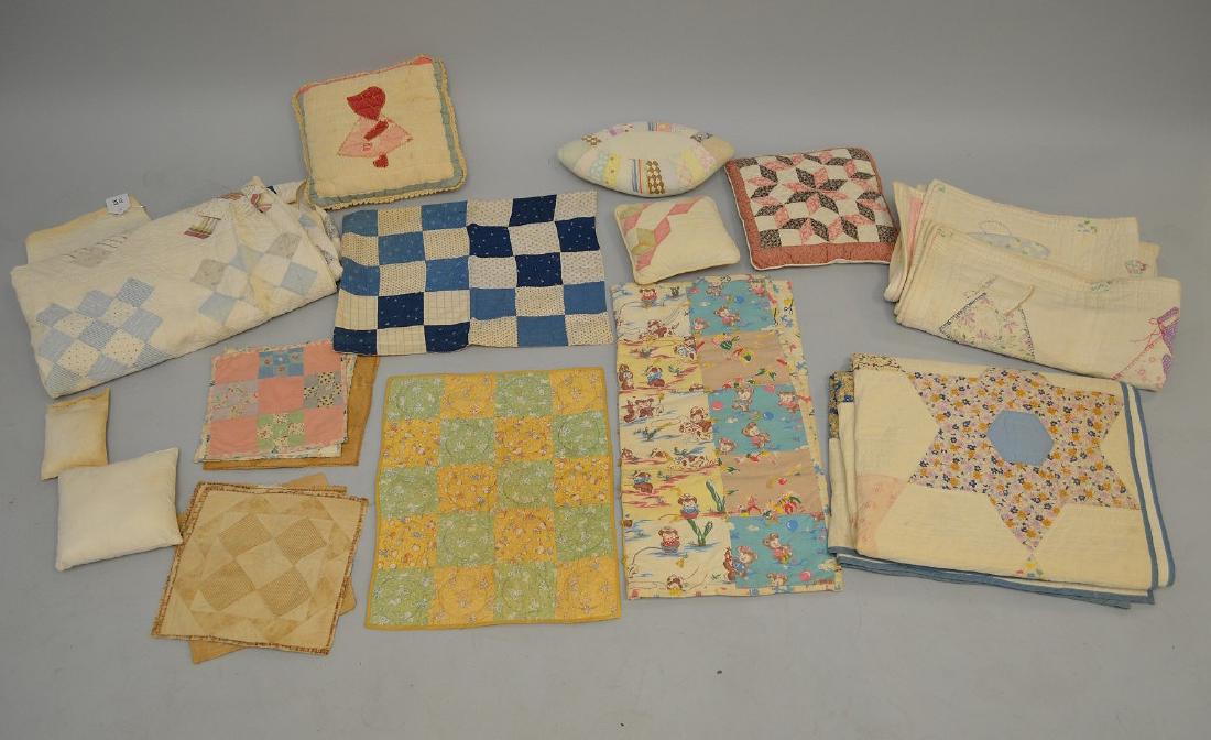 Lot of quilts, incl; child's quilts, doll size quilts, (1 of 6)