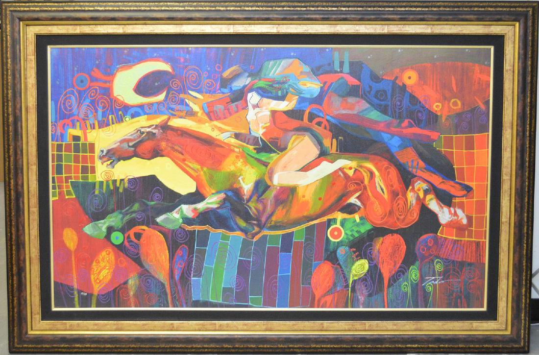 Large Giclee girl on a horse, 15/99, canvas size 36 x (1 of 6)