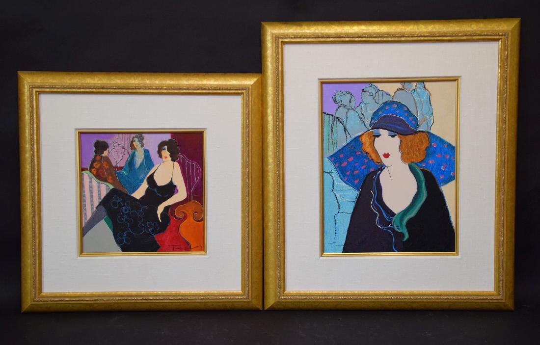 ITZHAK TARKAY embellished serigraph, EVENING TALK, (1 of 4)