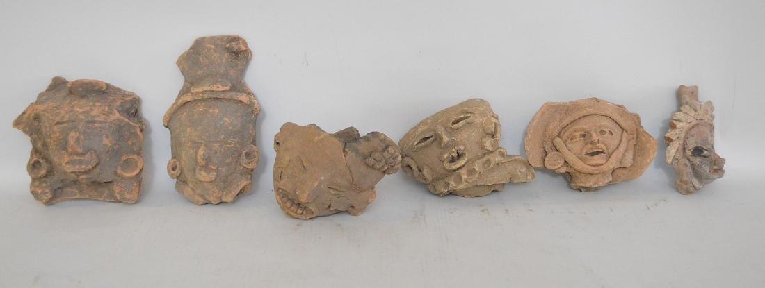 COLLECTION OF 6 PRE-COLUMBIAN EFFIGY HEAD ARTIFACTS - (1 of 7)
