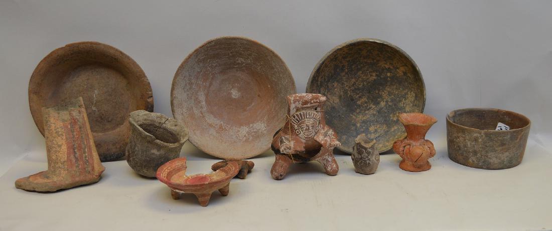 COLLECTION OF 11 PRE-COLUMBIAN POTTERY ARTIFACTS - (1 of 4)