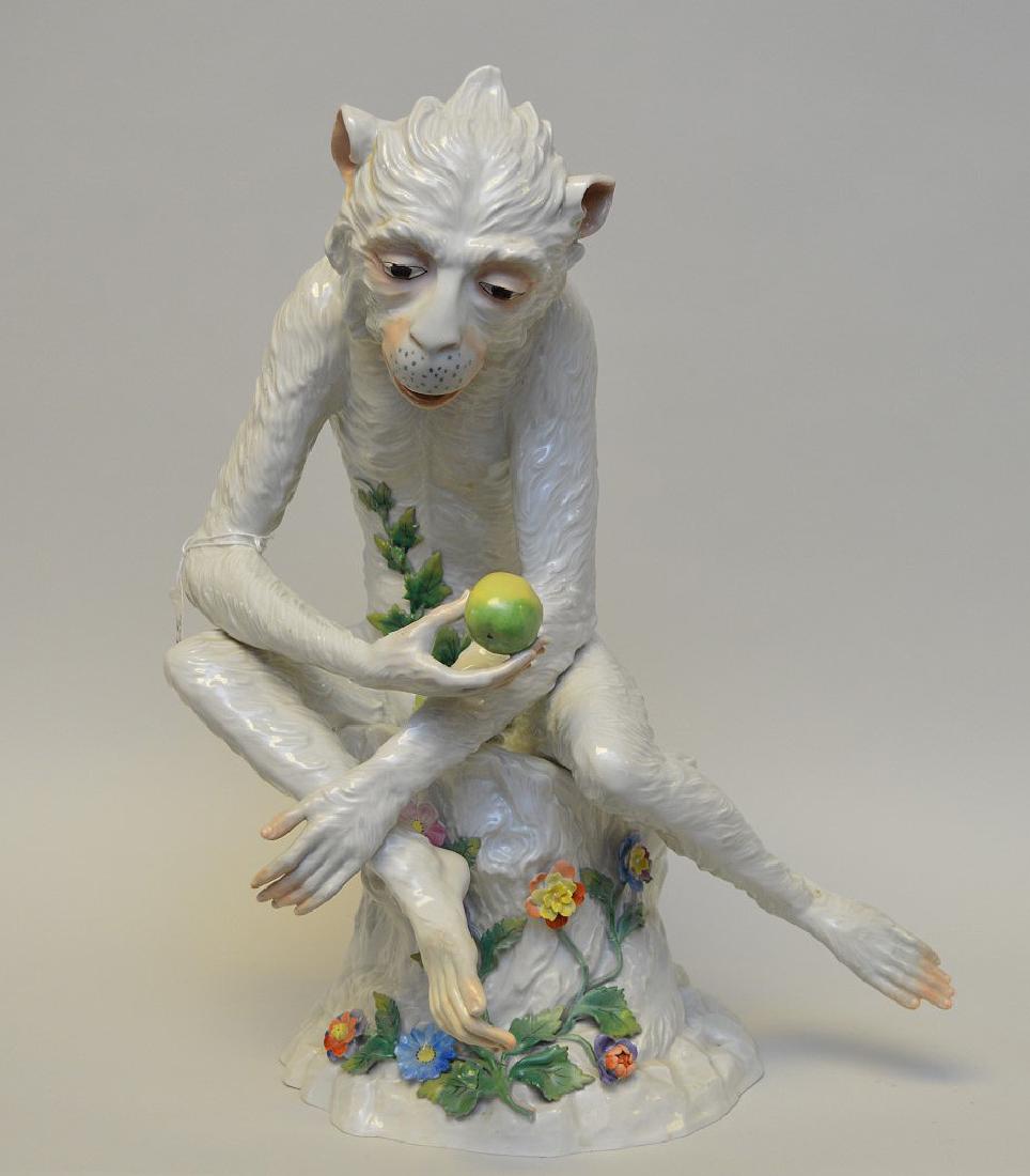 Dresden porcelain seated figural monkey, 16"h (fine (1 of 13)