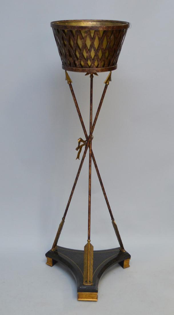 Neo Classical style plant stand with basket weave (1 of 6)