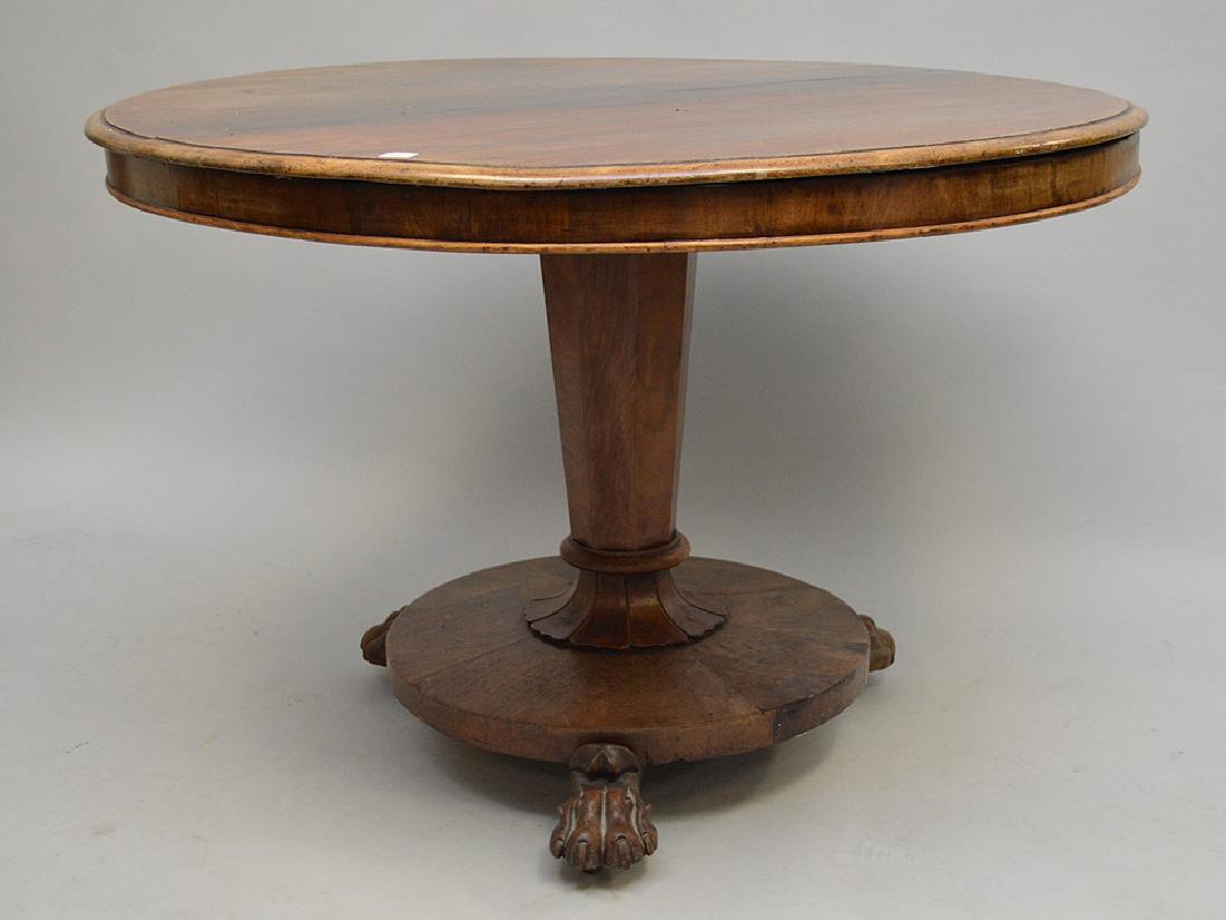 English 19th c. breakfast table with center pedestal on (1 of 9)