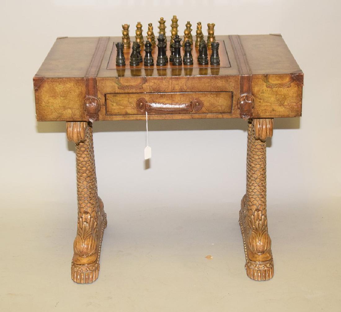Maitland Smith Games Table with figural dolphin (1 of 5)