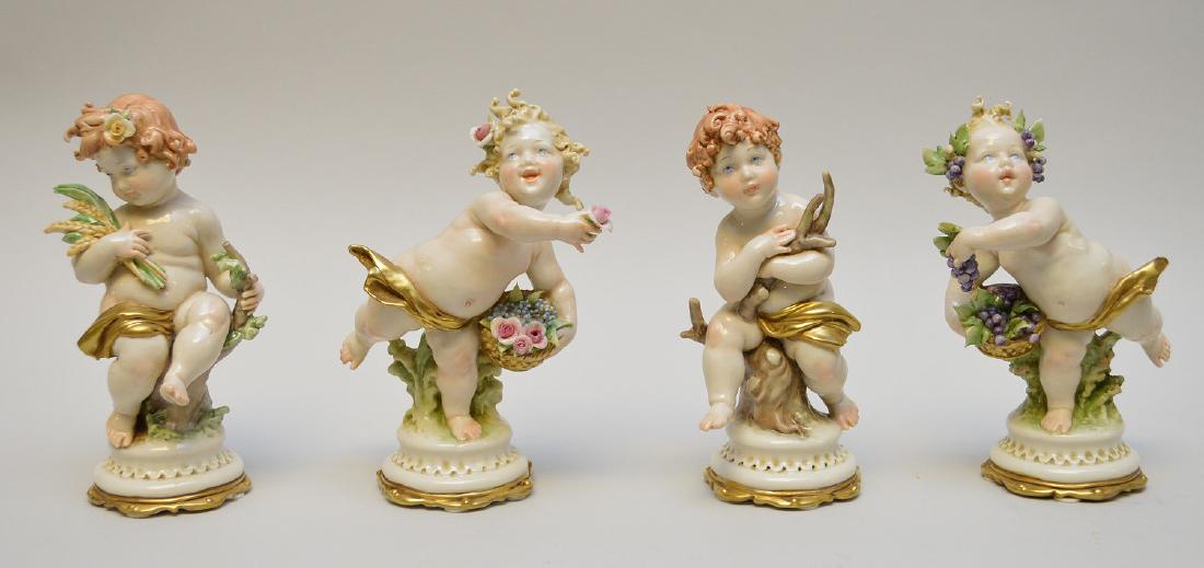 4 porcelain putti 4 Season figures, 5-1/2 inches tall, (1 of 12)