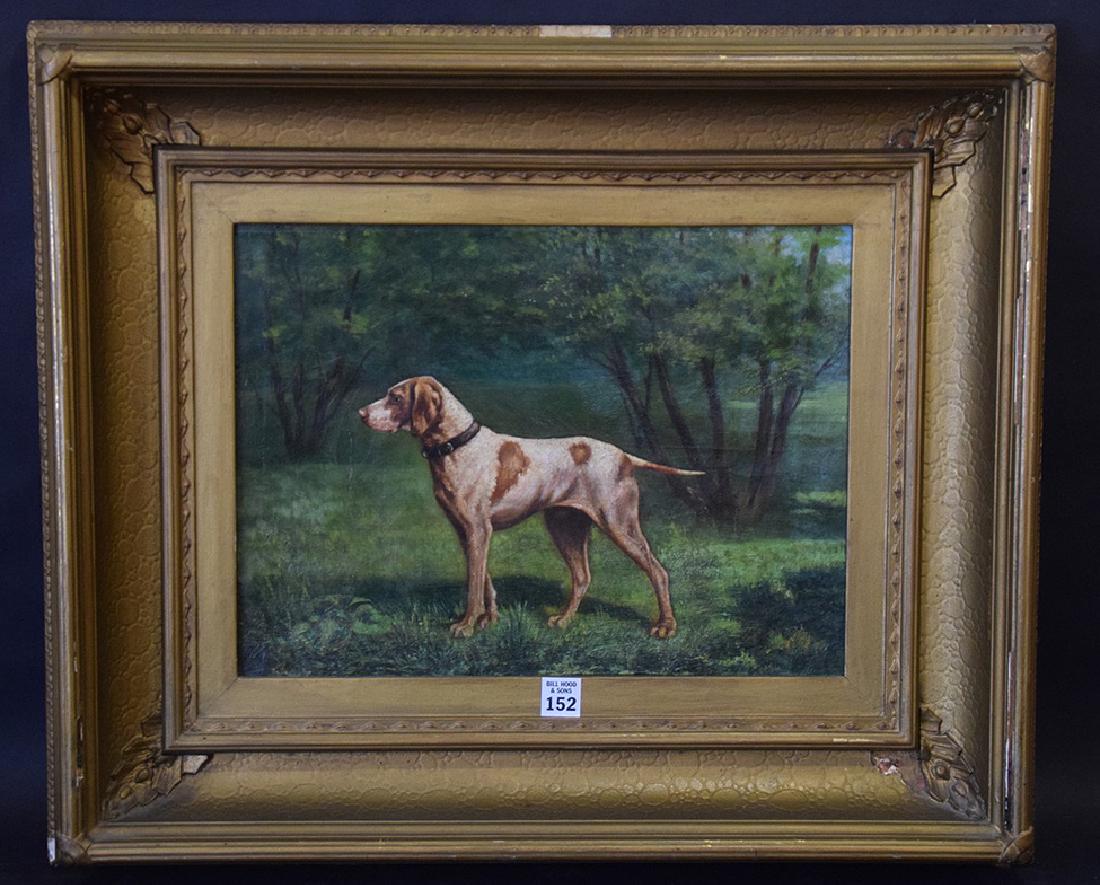 19th Century Dog Portrait painting unsigned, oil on (1 of 4)