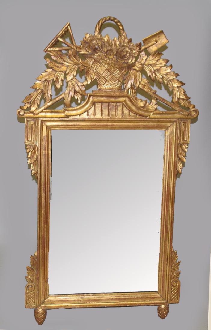 Gilded trophy mirror, 54"h x 31"w (good condition) (1 of 6)