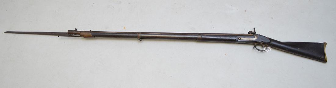 Antique Humpback Musket, civil war era, marked E. (1 of 14)