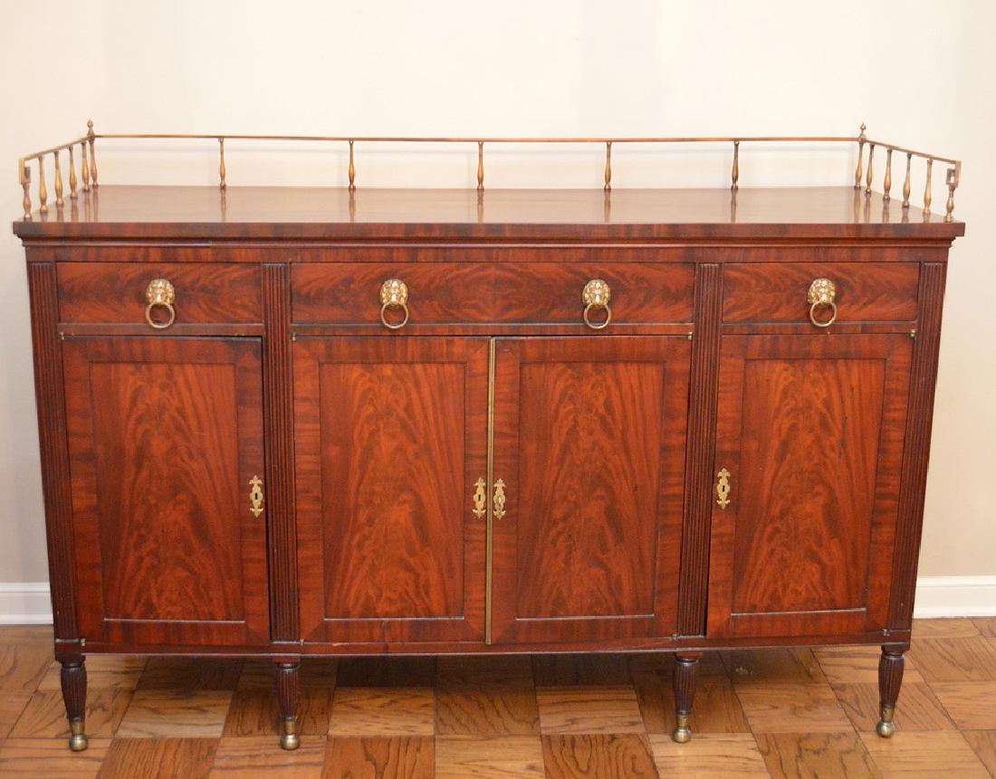 Mahogany 19th c.  Sideboard, brass gallery over (1 of 3)