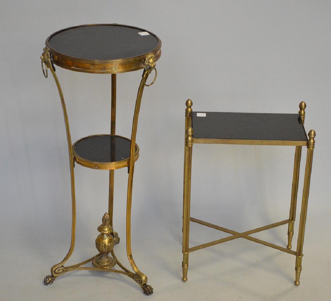 2 French Regency occasional tables, bronze with black (1 of 3)