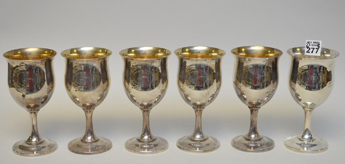 6 Reed & Barton sterling goblets, 36ozt (1 of 3)