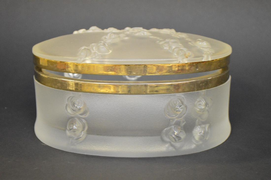 Lalique crystal oval box, 3 1/2"h x 7 1/4"w (1 of 5)
