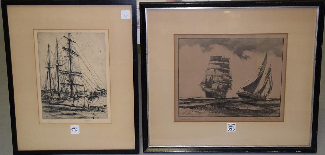 2 Ship etchings: Gordan Grant clipper ships 10 x 12 & (1 of 11)