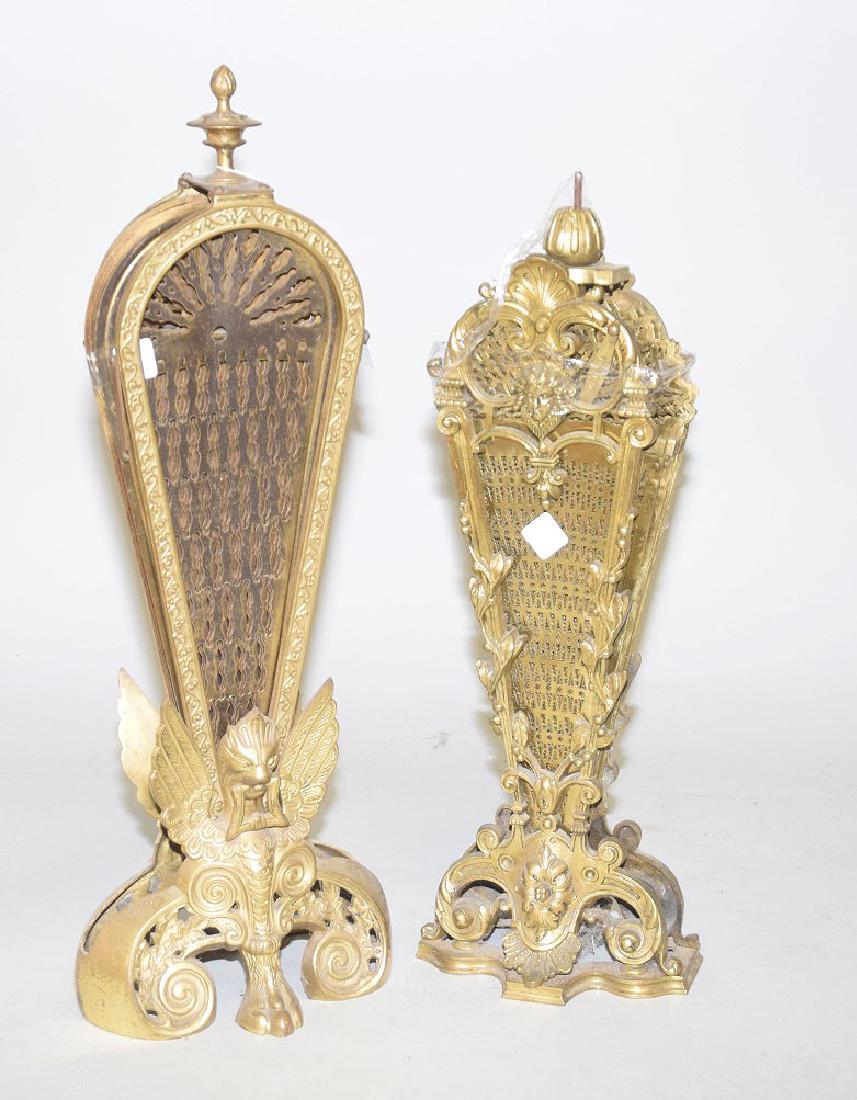 2 brass ornate folding fire screens (needs TLC) (1 of 4)