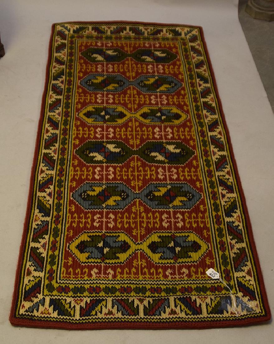 Vintage multi color woven runner, 30" x 68" (1 of 2)