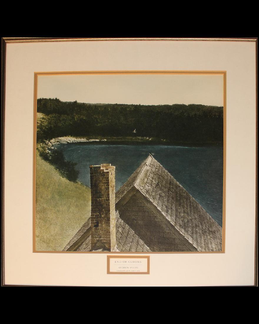 Andrew Wyeth (American, 1917-2009) END OF OLSONS: Andrew Wyeth (American, 1917-2009) END OF OLSONS Lithograph, collection Mr. And Mrs. Joseph Levine, sight size 18-3/4 x 17-3/4 inches