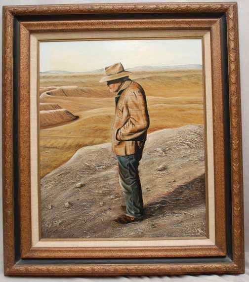 Thomas Kerry (20th century USA), oil on board, pro: Thomas Kerry (20th century USA), oil on board, prospector in Black Hills, 24" x 20"