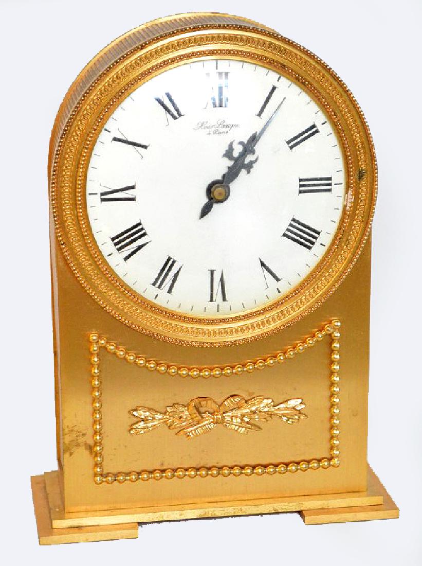 Gilt Bronze Hour Larvine Paris Clock.  Condition: good (1 of 8)