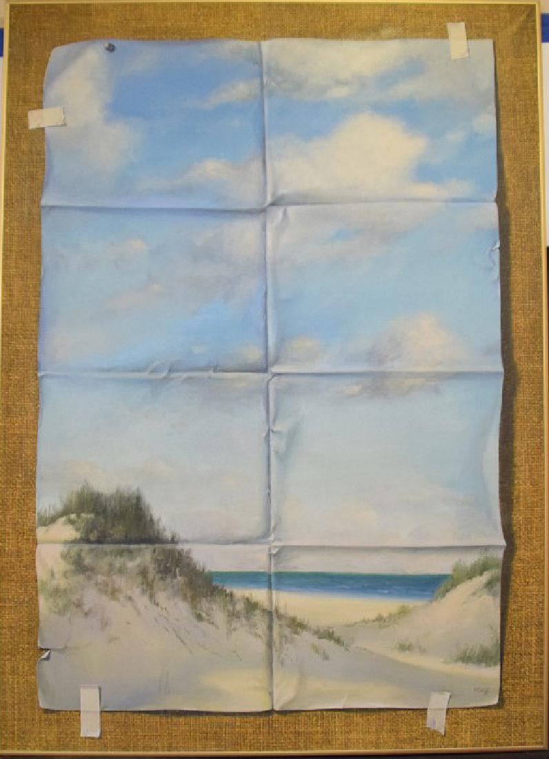 Frank Nosoff (Am. 1919 - 1996) oil on canvas, beach (1 of 4)