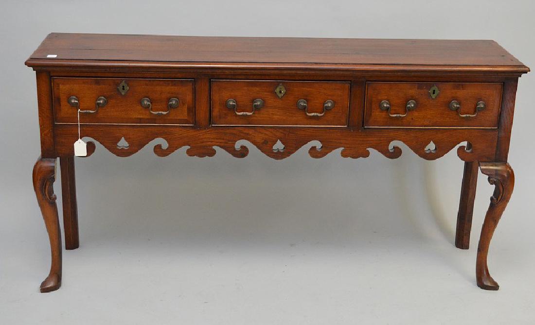 English 19th c. console table, 3 drawers over carved (1 of 7)