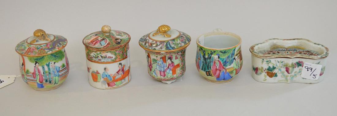 5 pcs. Chinese Rose Medallion, 4 cups (3 with (1 of 6)