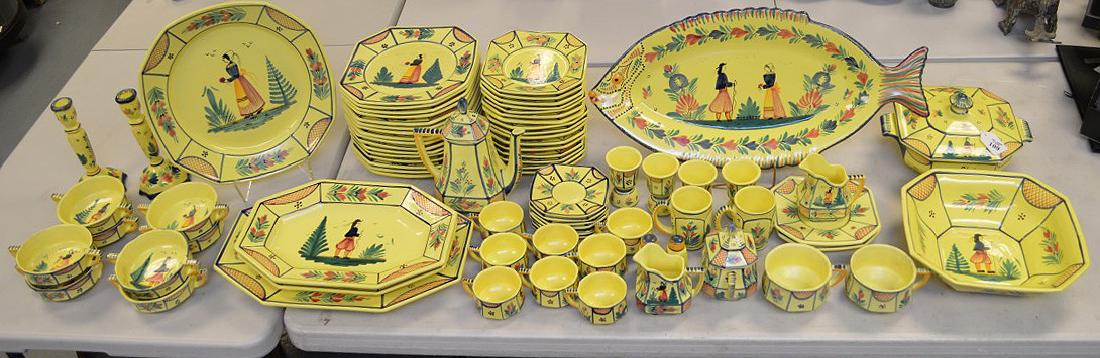 Quimper France, (16) dinner plates, 10", (16) salad (1 of 6)