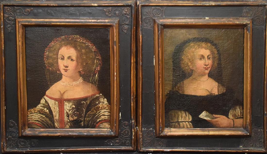 Pair of 18th c. Belgian Old Masters portraits of women, (1 of 6)