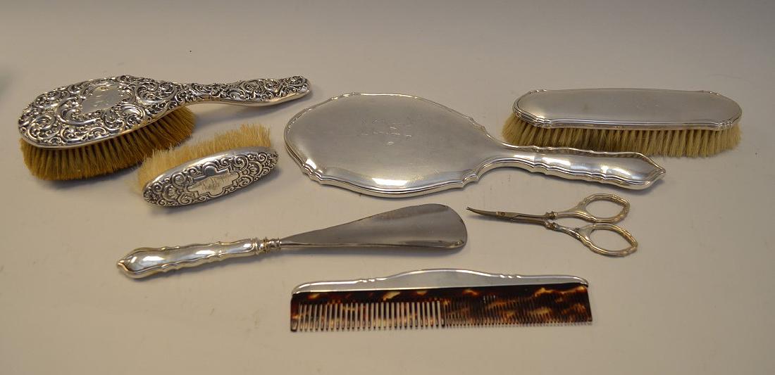 LOT OF 7 STERLING & 800 SILVER GROOMING ARTICLES - (1 of 4)