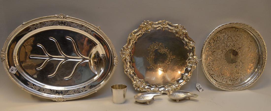 LOT OF 6 SILVERPLATE ARTICLES - Includes a 12 1/4" dia. (1 of 6)