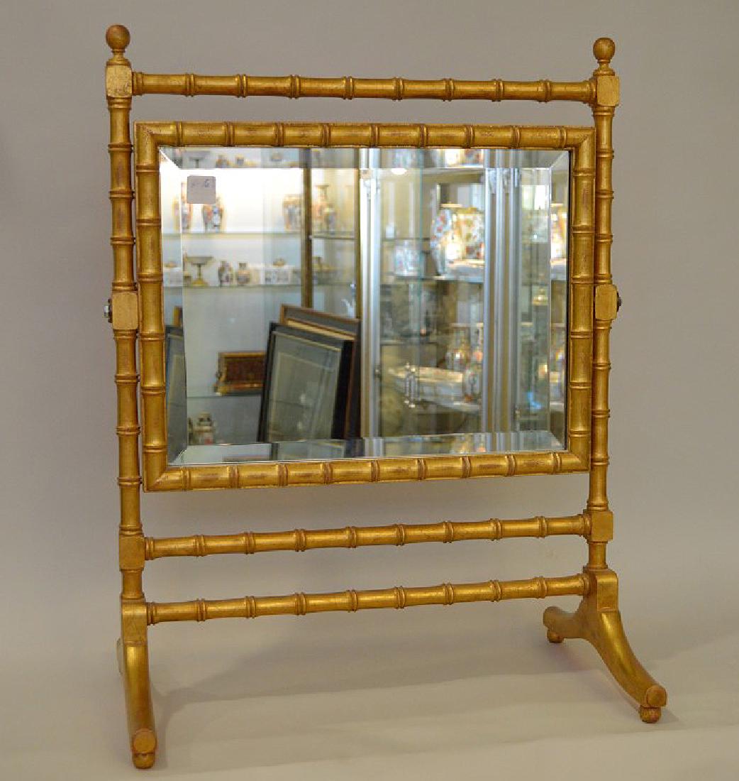 Gilded bamboo style framed vanity swivel mirror, 24 (1 of 3)