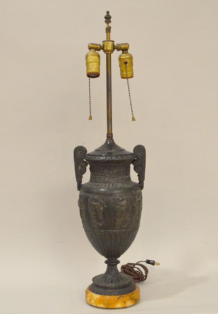Bronze classical urn form lamp, 27"h (1 of 6)